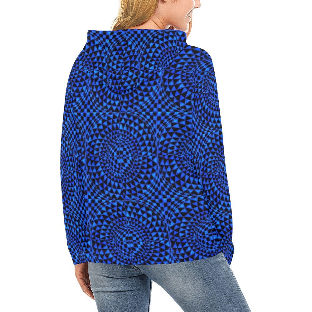 Sapphire Women's All Over Print Hoodie (USA Size) (Model H13)