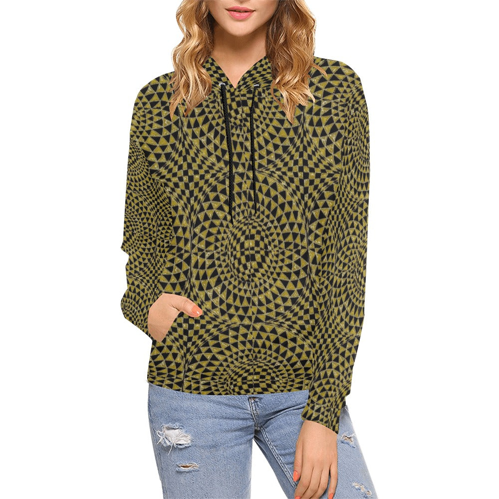Pyrite Women's All Over Print Hoodie (USA Size) (Model H13)