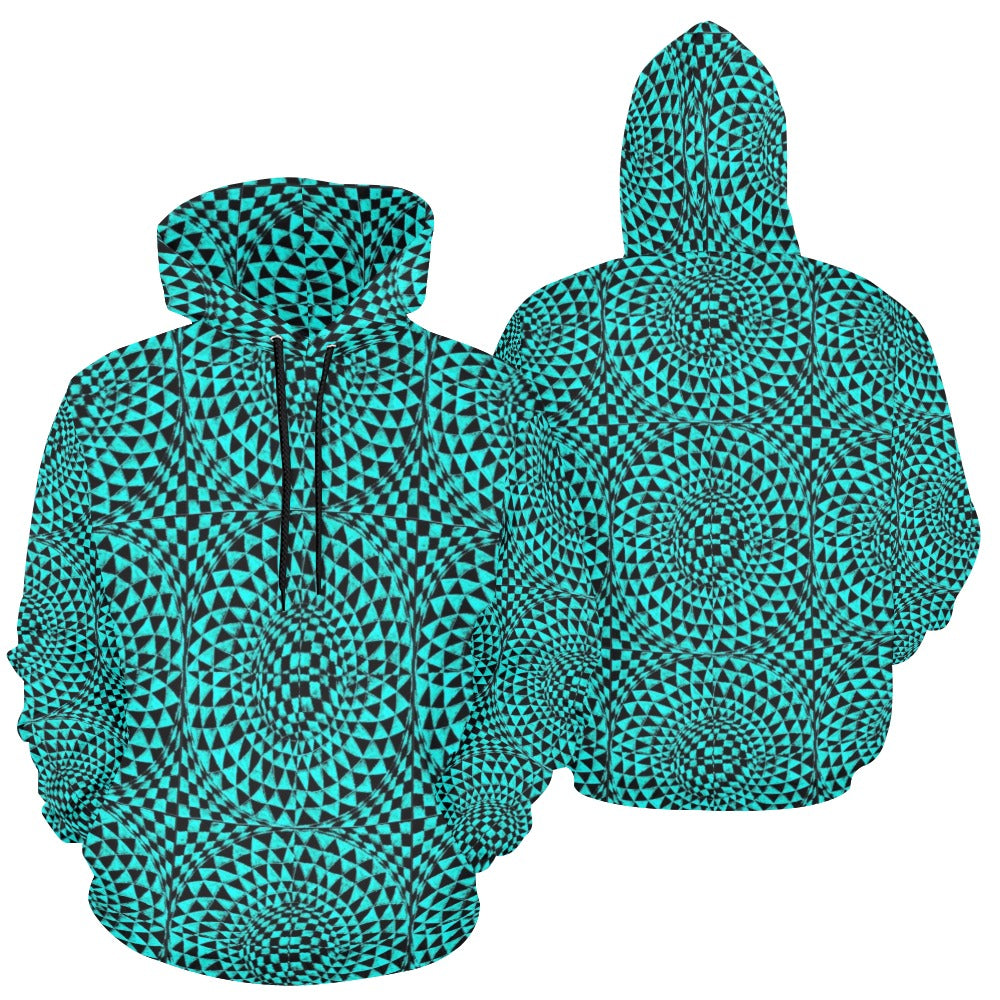 Aquamarine Women's All Over Print Hoodie (USA Size) (Model H13)