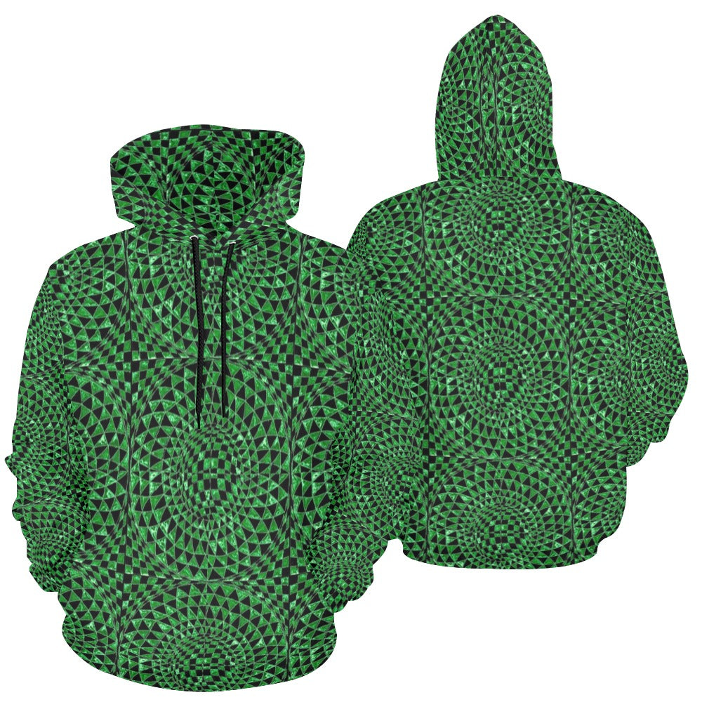 Malachite Women's All Over Print Hoodie (USA Size) (Model H13)