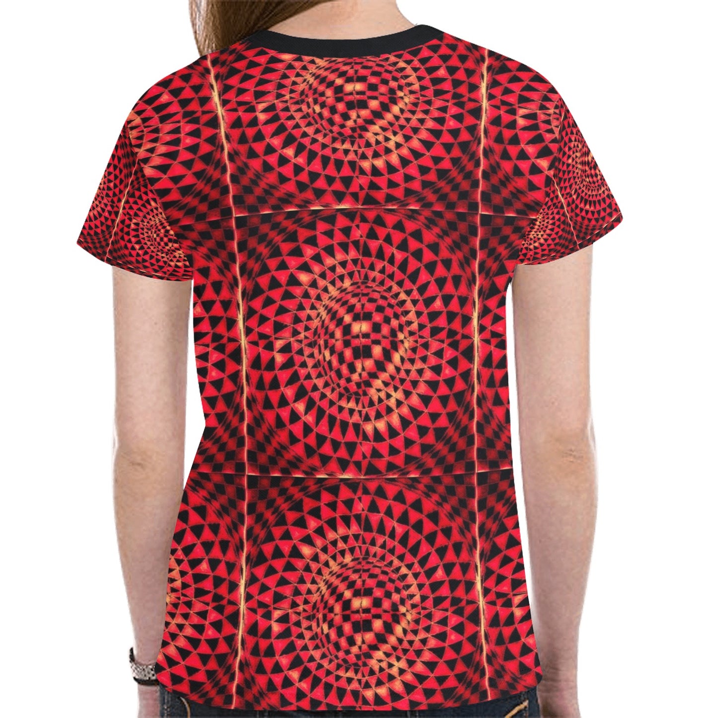Moonga Stone Women's All Over Print Mesh Cloth T-shirt (Model T45)