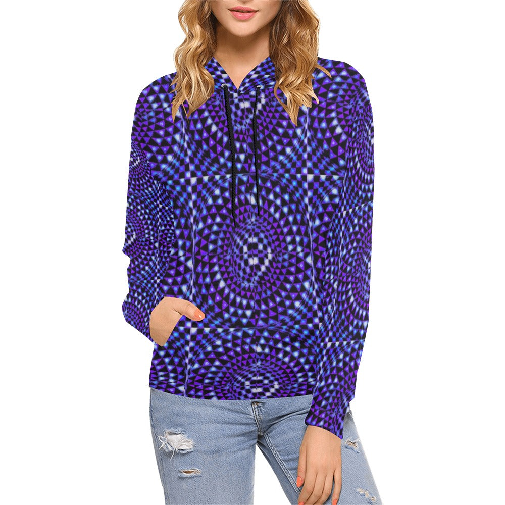 Tanzanite Women's All Over Print Hoodie (USA Size) (Model H13)