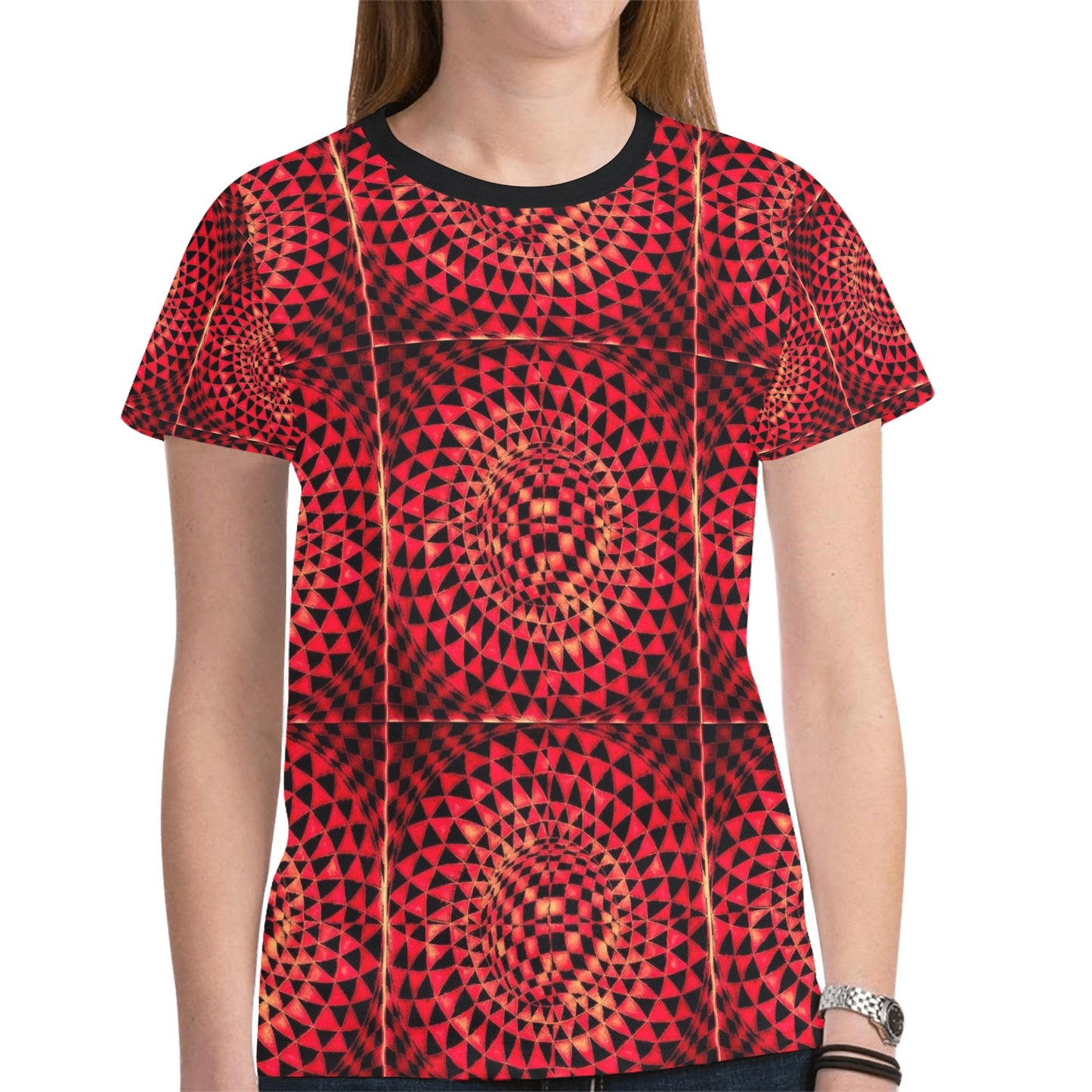 Moonga Stone Women's All Over Print Mesh Cloth T-shirt (Model T45)