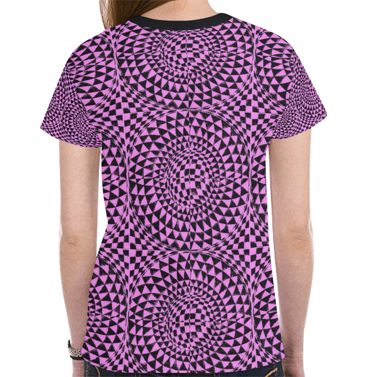 Amethyst Women's All Over Print Mesh Cloth T-shirt (Model T45)