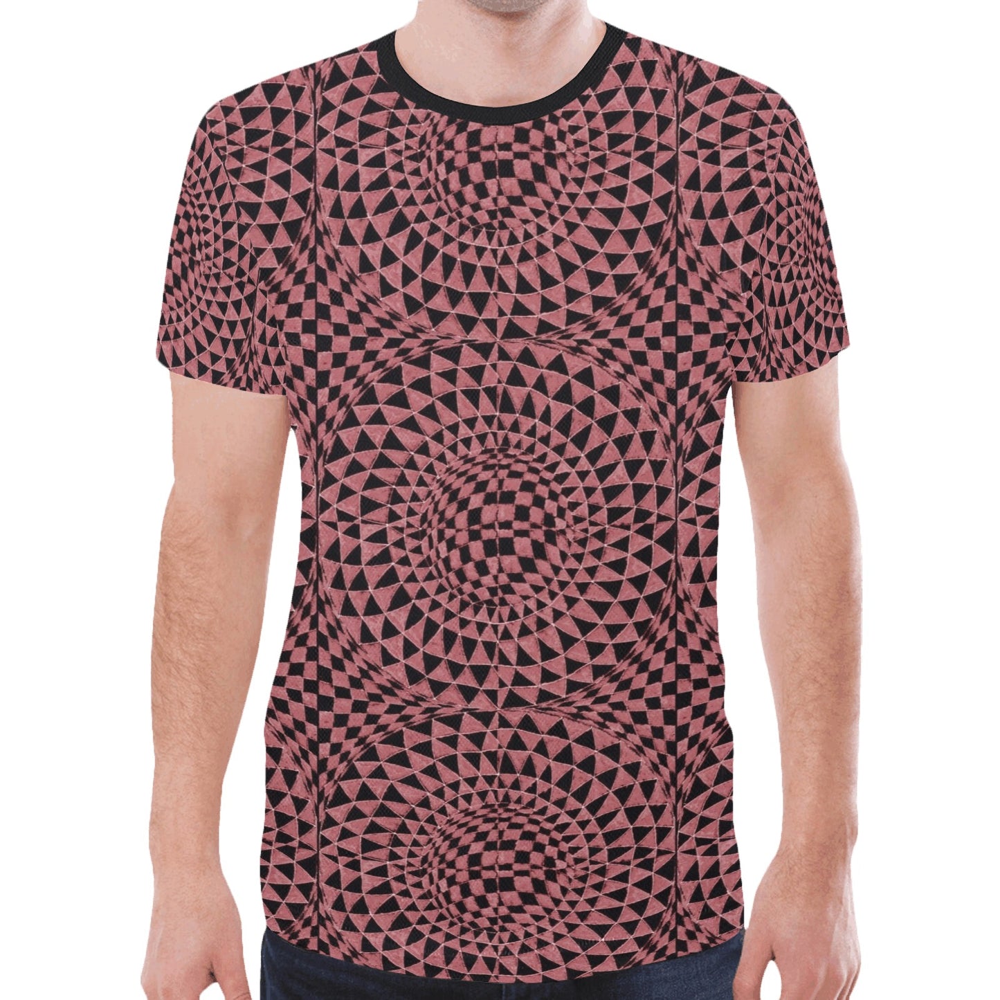 Rhodonite Men's All Over Print Mesh T-shirt (Model T45)
