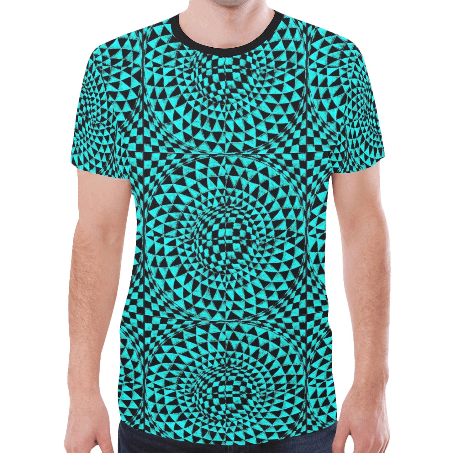 Aquamarine Men's All Over Print Mesh T-shirt (Model T45)