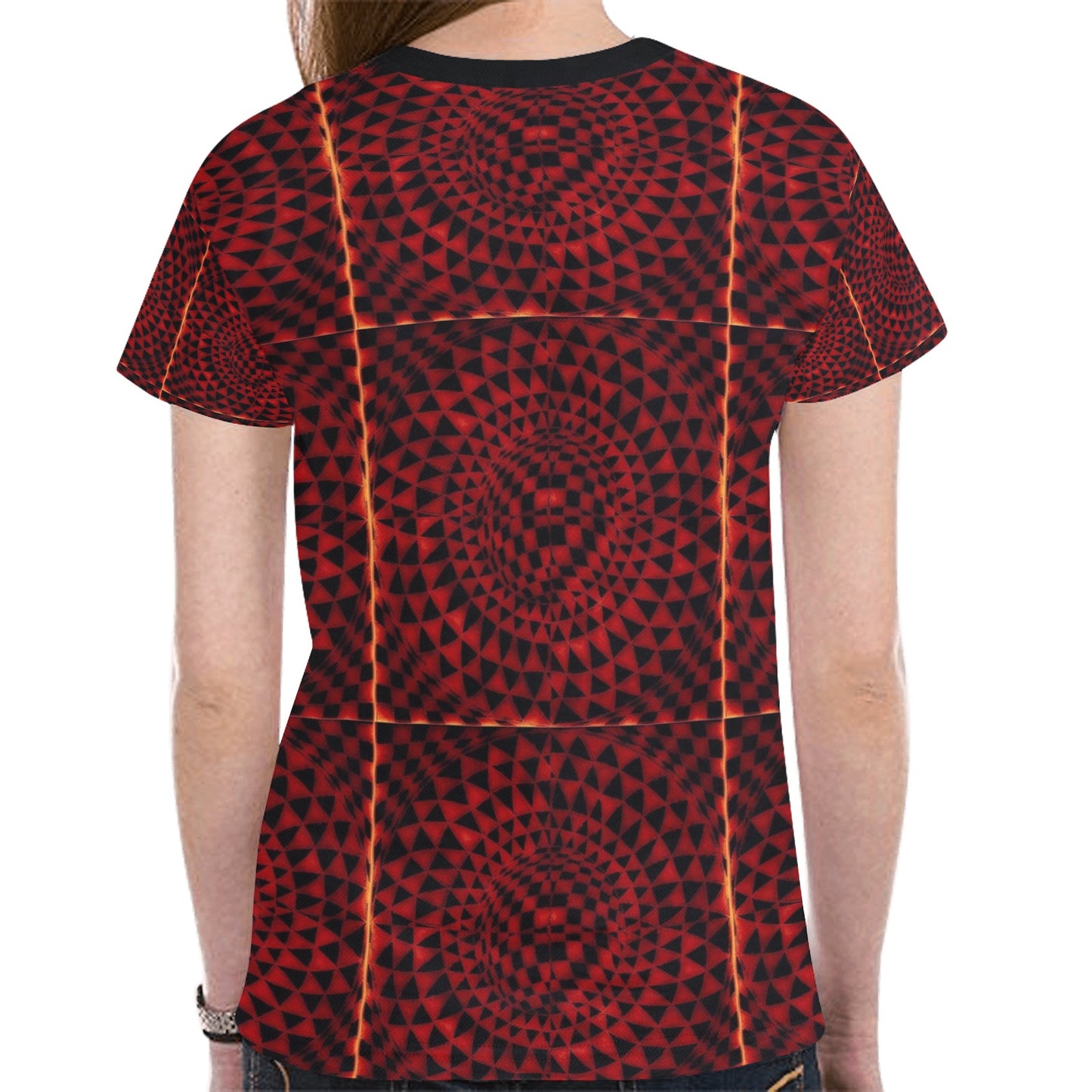 Garnet Women's All Over Print Mesh Cloth T-shirt (Model T45)