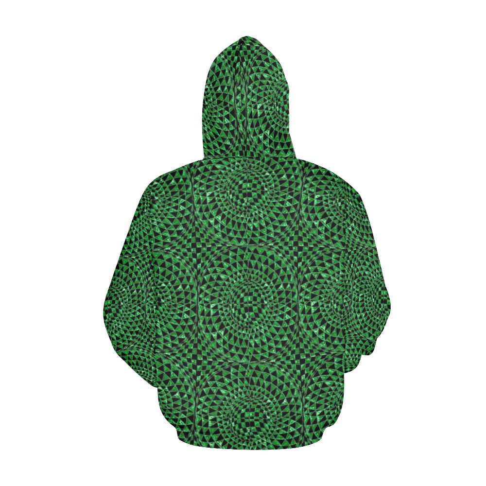 Malachite Women's All Over Print Hoodie (USA Size) (Model H13)