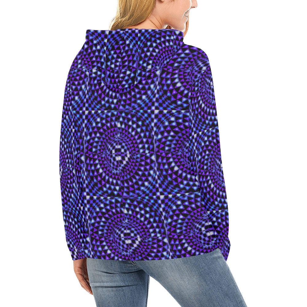 Tanzanite Women's All Over Print Hoodie (USA Size) (Model H13)