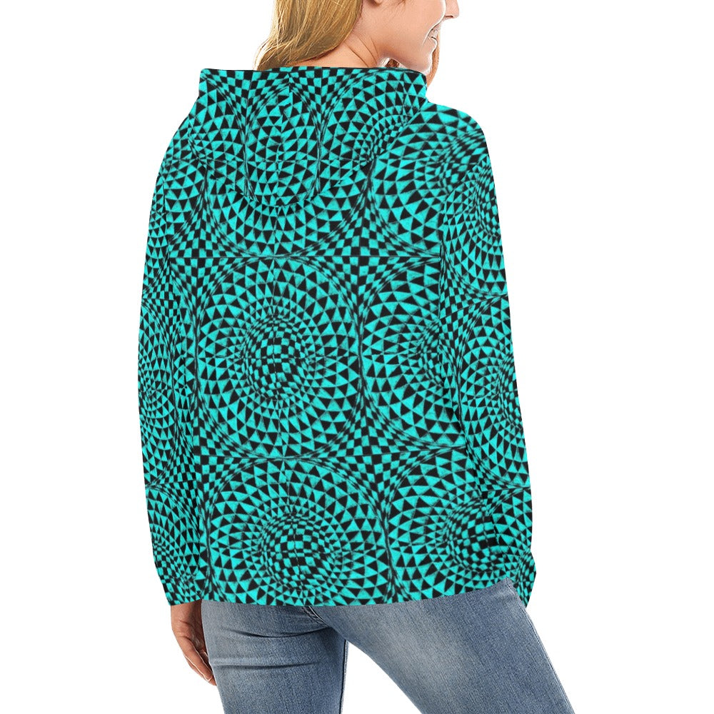 Aquamarine Women's All Over Print Hoodie (USA Size) (Model H13)