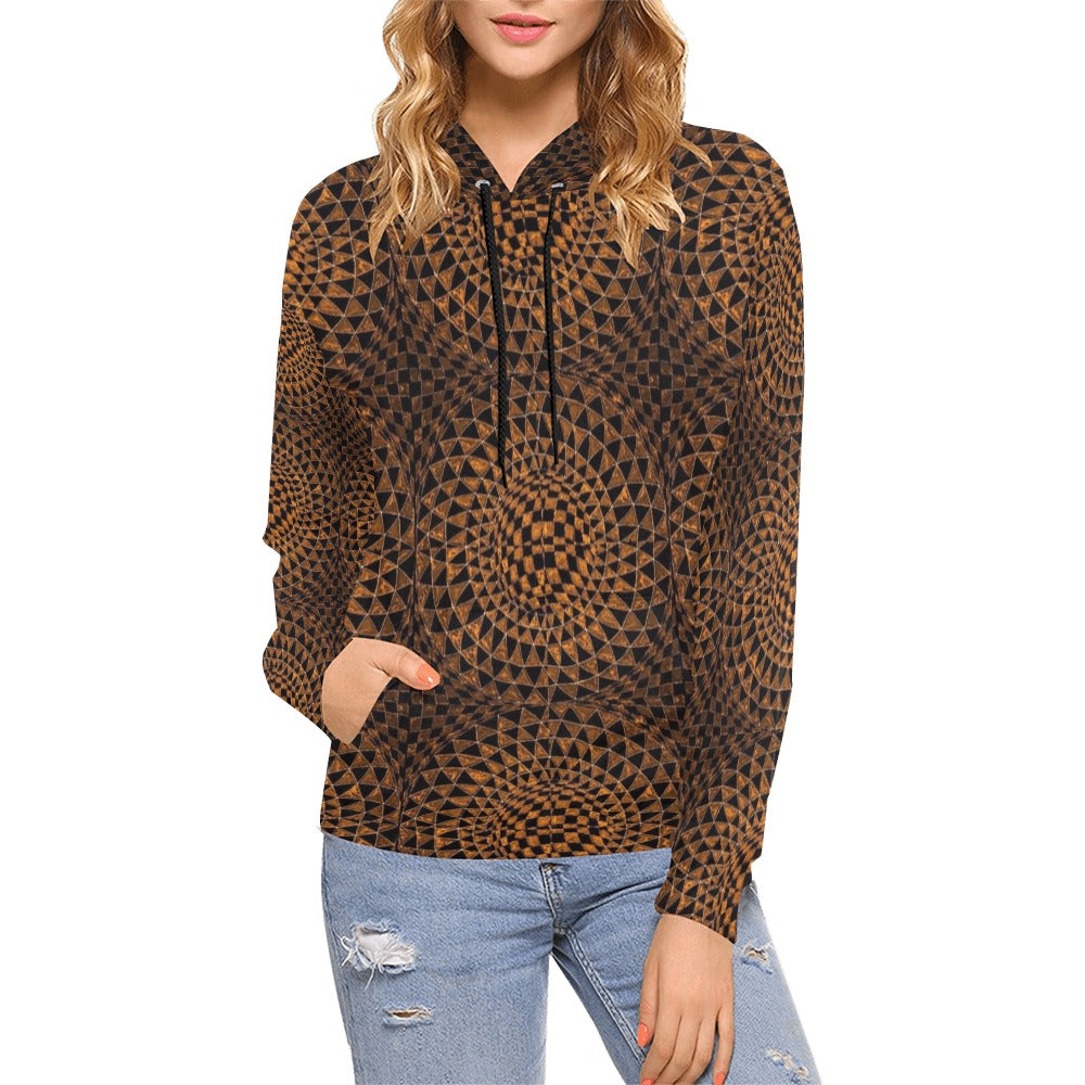Tiger Iron Women's All Over Print Hoodie (USA Size) (Model H13)
