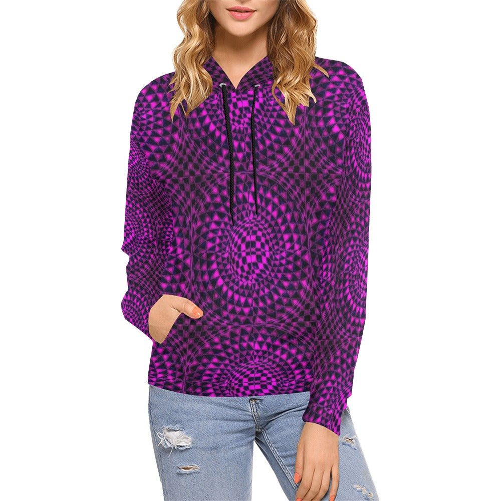 Erythrite Women's All Over Print Hoodie (USA Size) (Model H13)