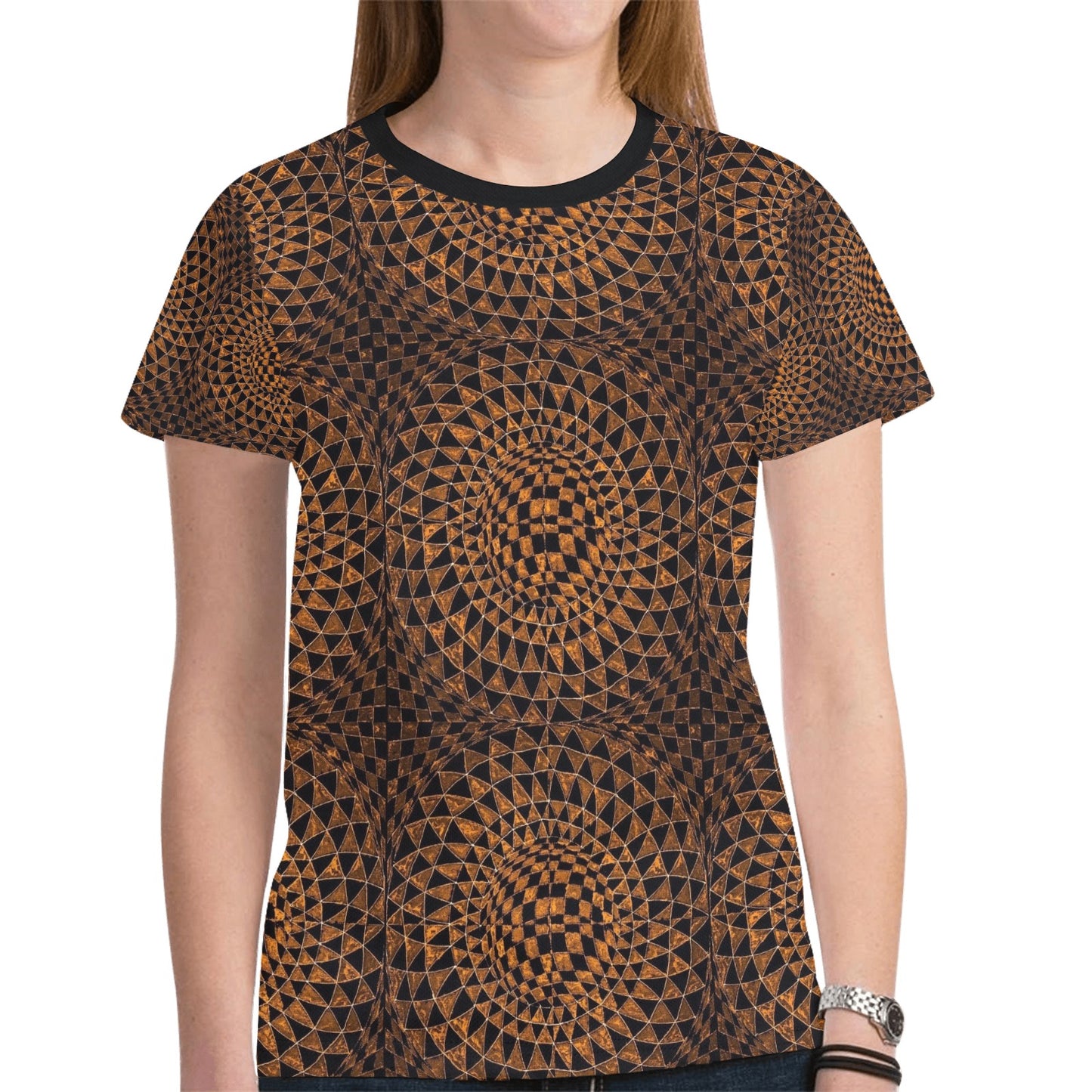 Tiger Iron Women's All Over Print Mesh Cloth T-shirt (Model T45)