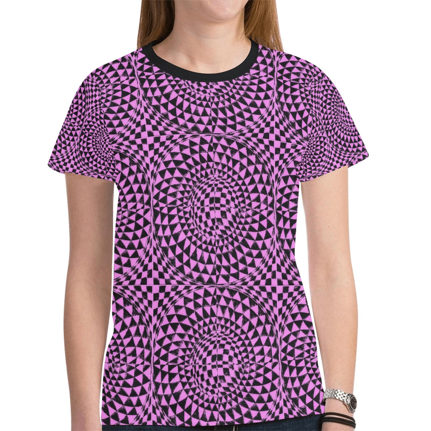 Amethyst Women's All Over Print Mesh Cloth T-shirt (Model T45)
