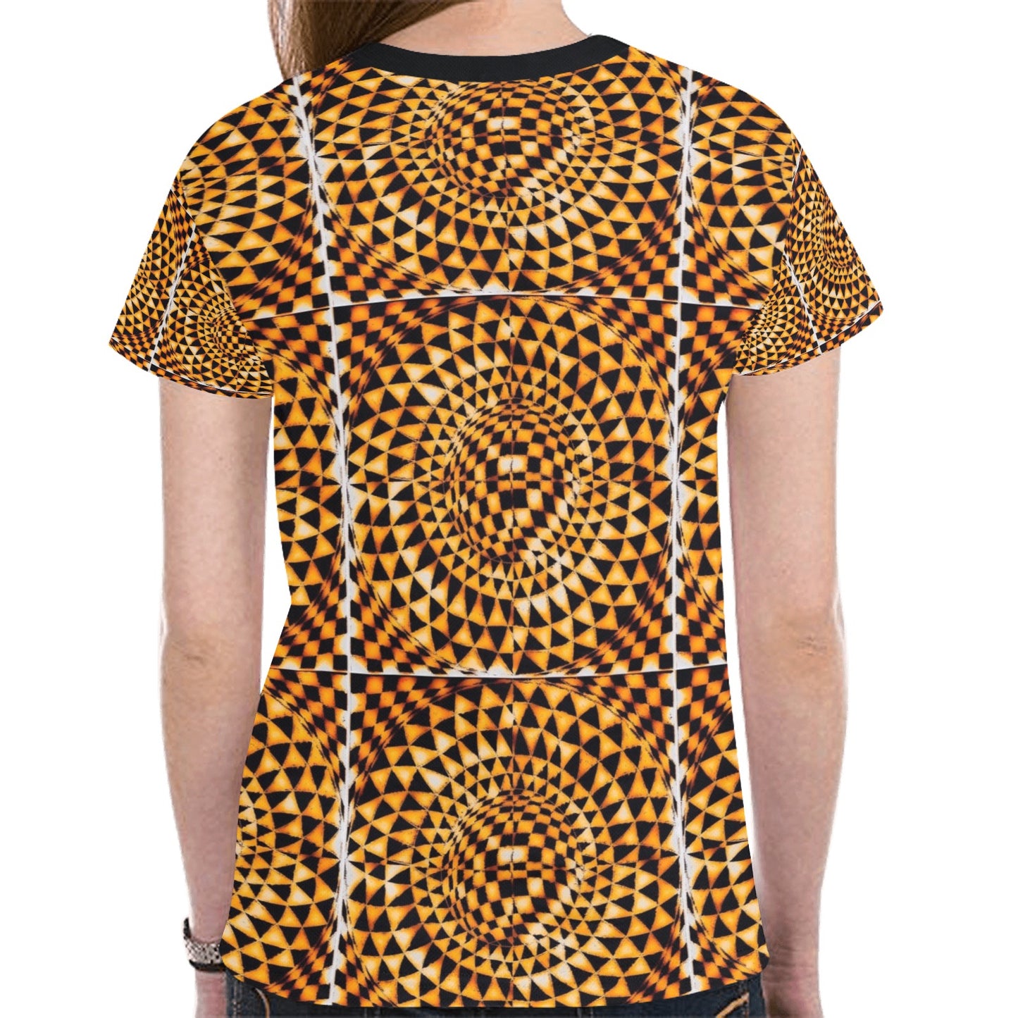 Sunstone Women's All Over Print Mesh Cloth T-shirt (Model T45)