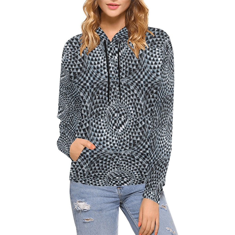Snowflake Obsidian Women's All Over Print Hoodie (USA Size) (Model H13)