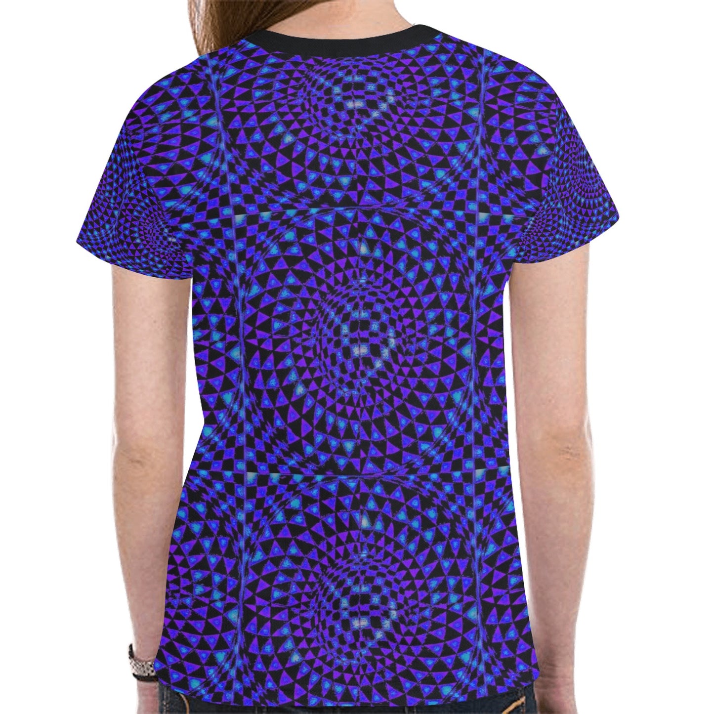 Iolite Women's All Over Print Mesh Cloth T-shirt (Model T45)