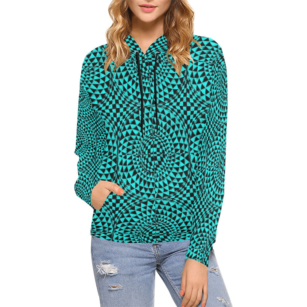 Aquamarine Women's All Over Print Hoodie (USA Size) (Model H13)