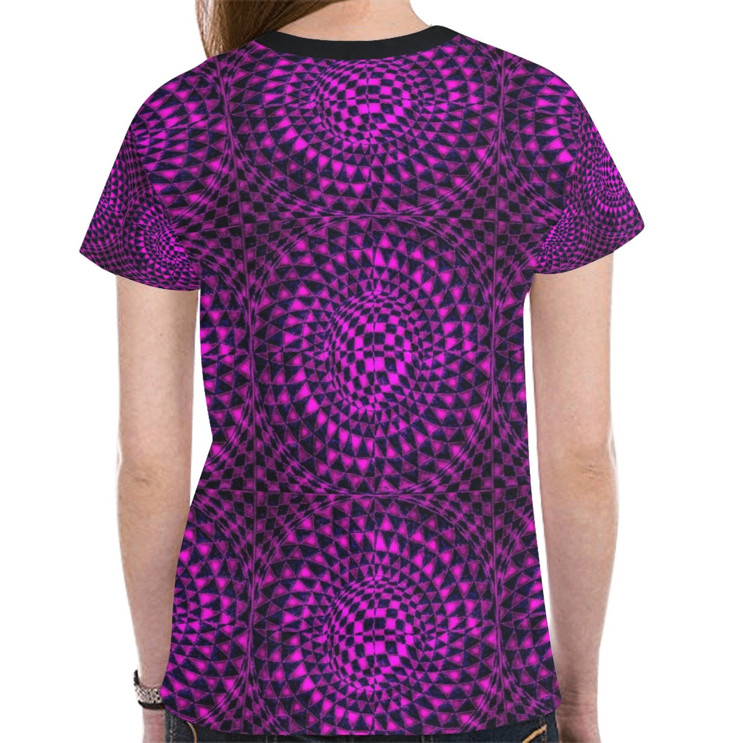 Erythrite Women's All Over Print Mesh Cloth T-shirt (Model T45)