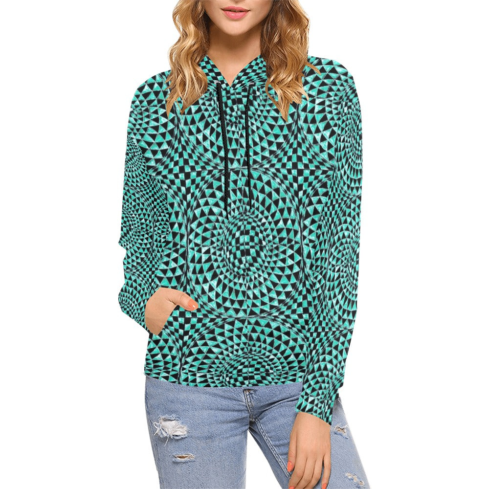 Aventurine Women's All Over Print Hoodie (USA Size) (Model H13)