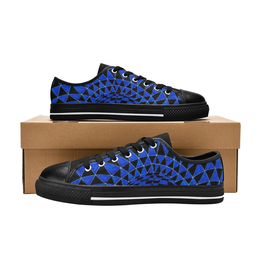 Azurite Aquila Canvas Kid's Shoes (Big Kid) (Model 018)