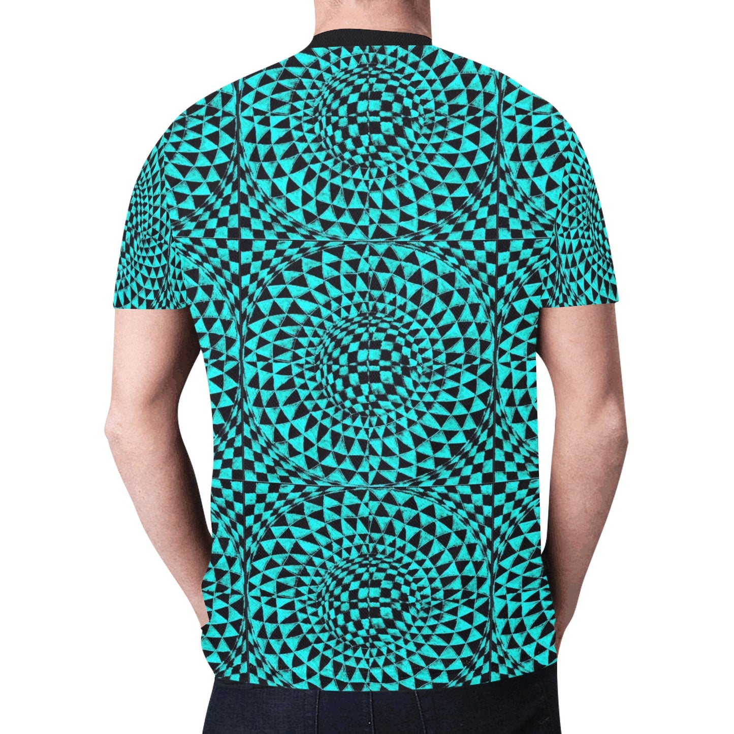 Aquamarine Men's All Over Print Mesh T-shirt (Model T45)