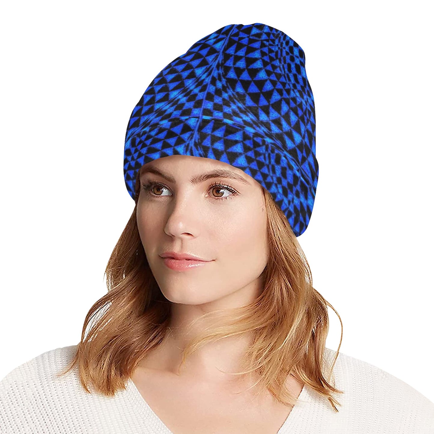 Sapphire All Over Print Beanie for Adults