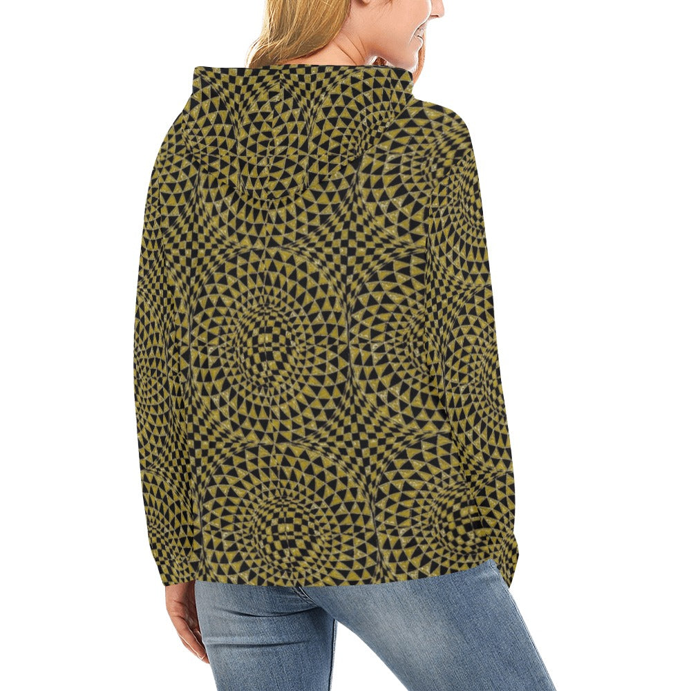 Pyrite Women's All Over Print Hoodie (USA Size) (Model H13)