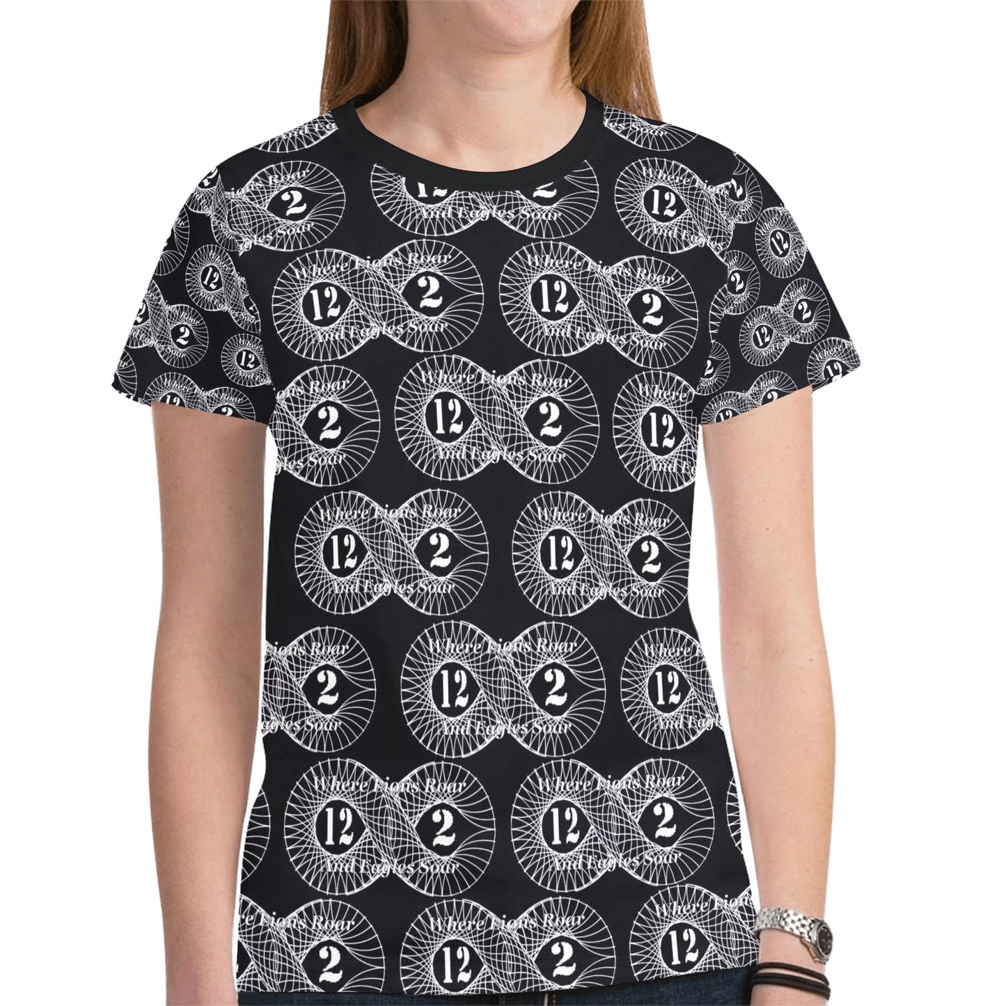 12n2 Designs Women's All Over Print Mesh Cloth T-shirt (Model T45)