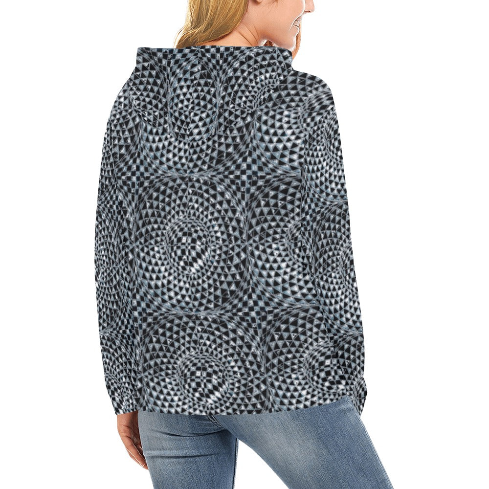 Snowflake Obsidian Women's All Over Print Hoodie (USA Size) (Model H13)